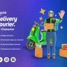 3D Character pack Delivery Courier Illustration